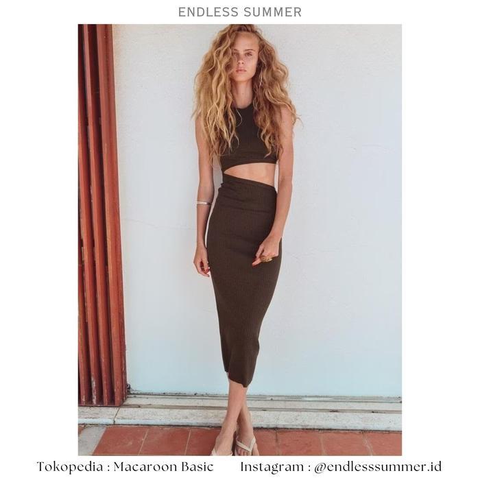 Coffee CutOut Dress - Sexy Summer Dress Wanita