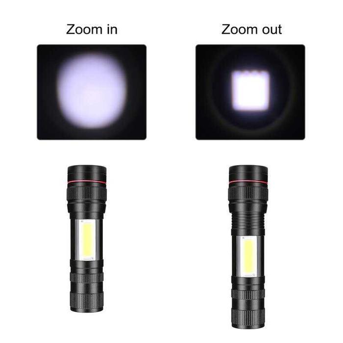 Senter LED Long Range Zoom XHP70.2 90000 Lumens - HS313 - Black