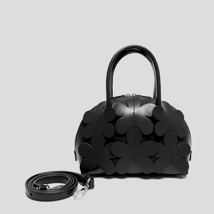 NEW PEGGY HARTANTO ZIG Classic Shell Bag in Black Espresso Stone