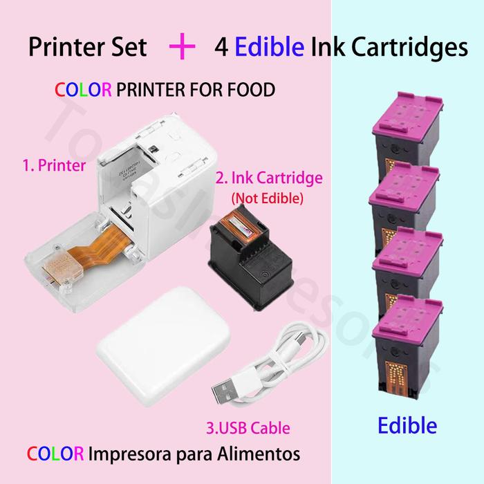 Kongten Mbrush Color Food Portable Printer Handheld Inkjet Cake