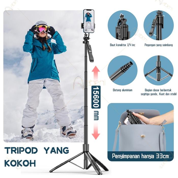 Tongsis Bluetooth mixio Tongsis panjang 160CM / 80CM Tripod 3in1 BT