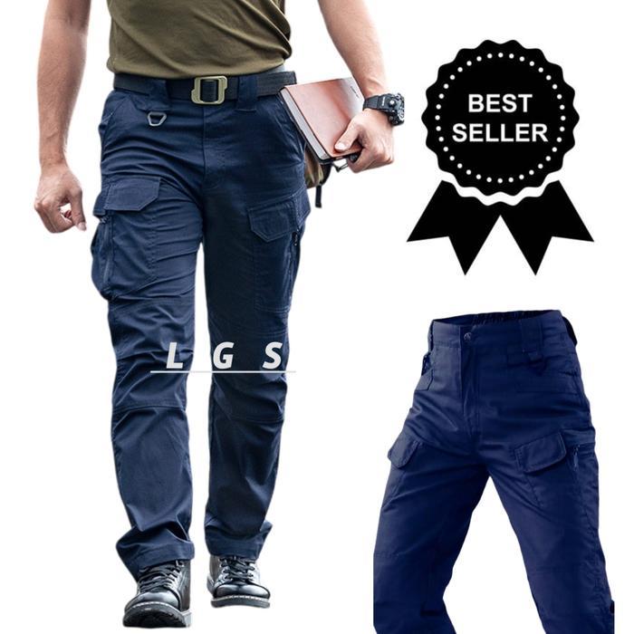 Biru Navy Celana Panjang Pria Tactical Cargo Pdl Outdoor
