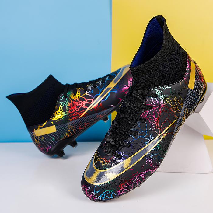 Men Soccer Shoes Kids Football Ankle Boots Children Leather Soccer