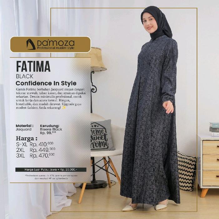 Baju Gamis Fatima Damoza Black 2025 - Minimalis dan Elegan - Wanita - Brown - Simple, Muslim, Kondan