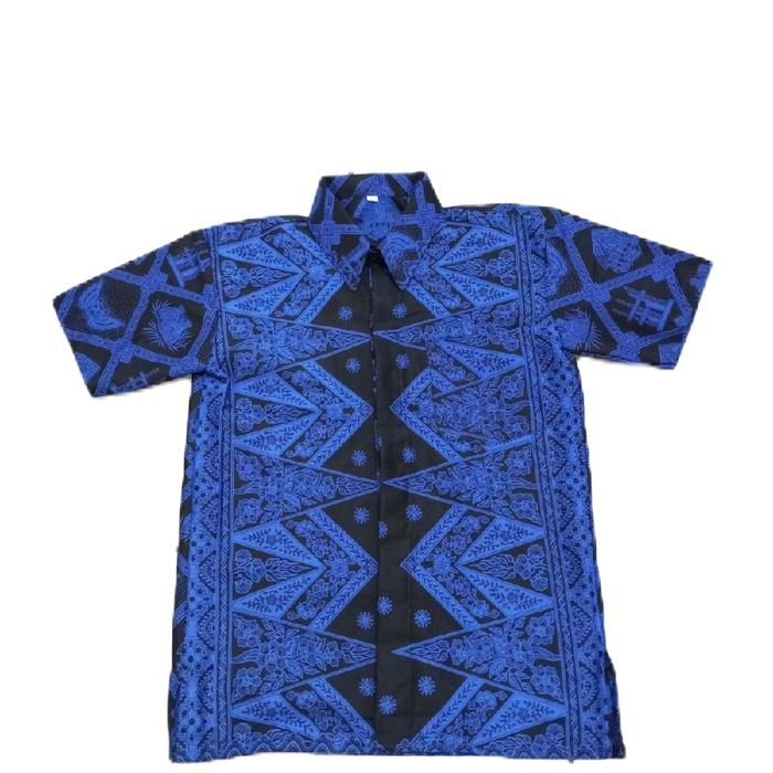 Kemeja/Baju Batik Baduy Banten Motif Angklung leuit  Tangan Pendek dewasa Pria Katun Nyaman