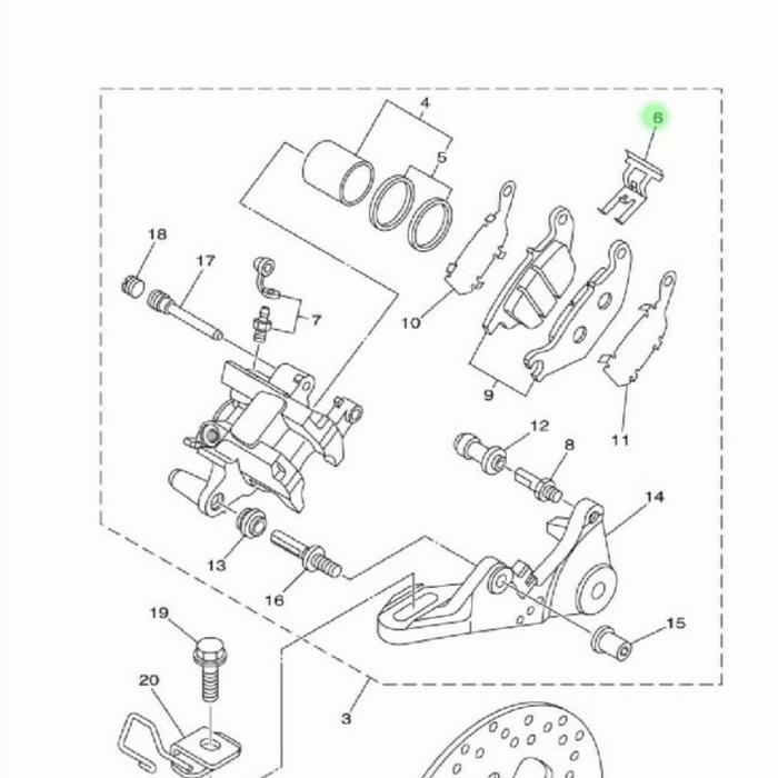 Plat tahanan kampas rem belakang Vixion / Jupiter MX Ori 50C-F5919-00