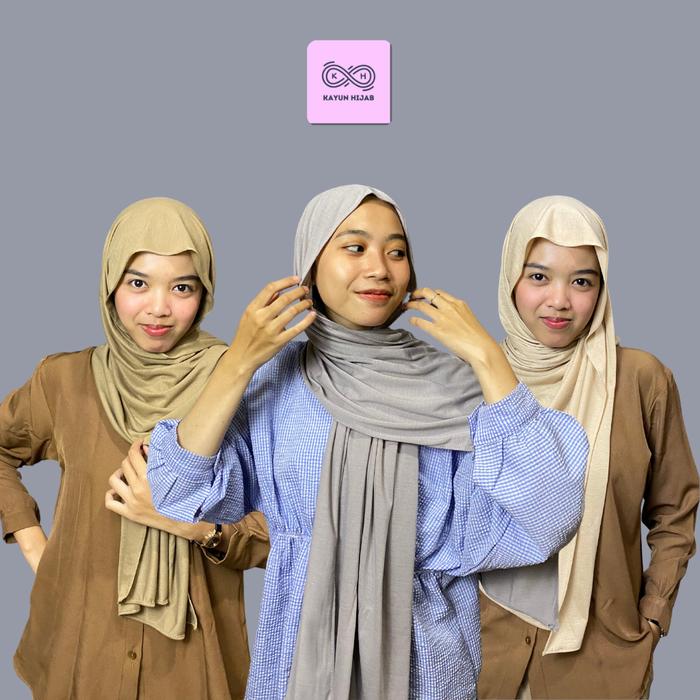 Pashmina Kaos Rayon Super Premium Pashmina Oman Pashmina Turkey (Turkey Shawl) Kerudung Wanita - Kay