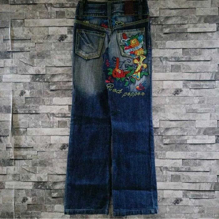 ( size 24 inch ) celana red pepper Jenna flare jeans low waist