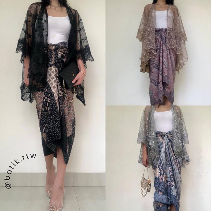 outer Outer Cardigan Hijab Batik Kebaya Tille (OUTER SAJA)