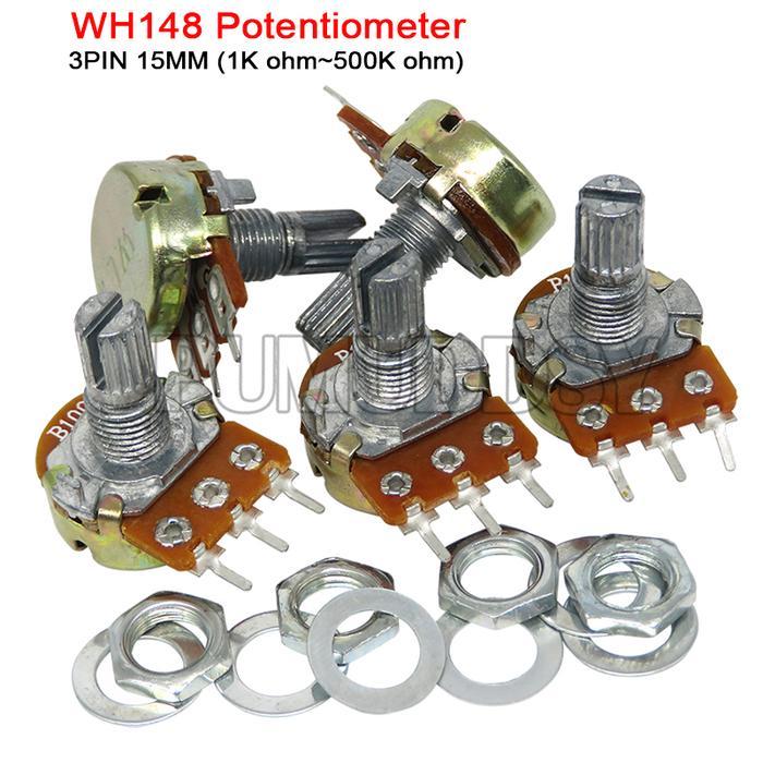 10Pcs 15Mm Wh148 3Pin 6Pin B1K B2K B5K B10K B20K B50K B100K B250K B500K B1M Potentiometer 1K 2K 5K 1