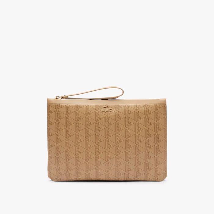 Lacoste Unisex Zely Pouch / Clutch Bag - Beige