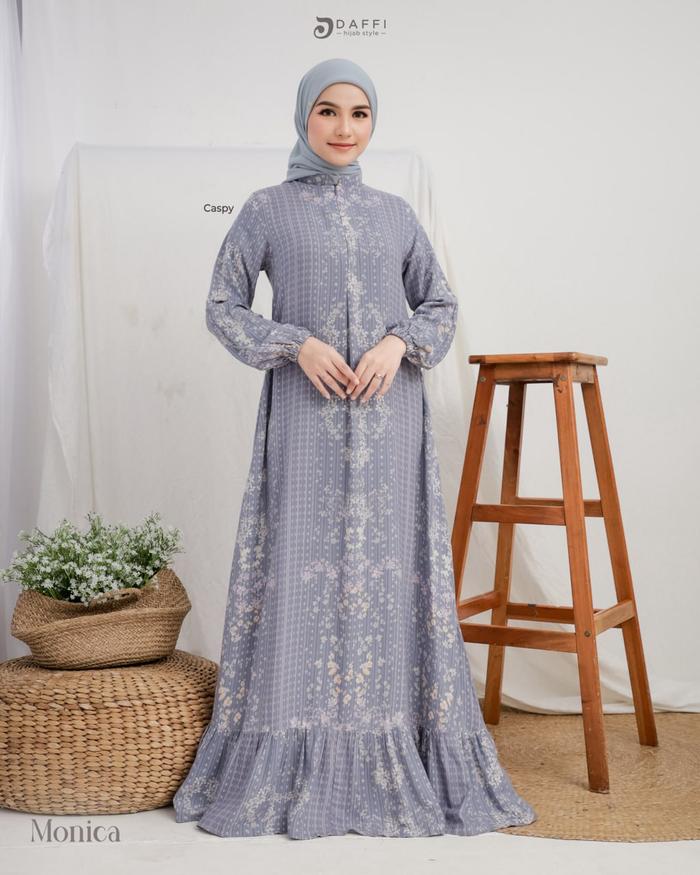 Daffi Hijab - Monica Midi Dress - Gamis Dress Motif Wanita Dewasa