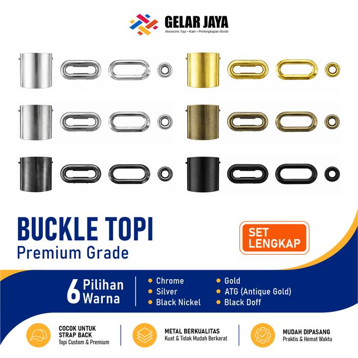 Buckle Topi Stainless Ring Cakop Buaya Clip Premium