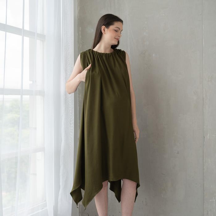 Frigga - Jord (Olive) - Dress Wanita Hamil/Menyusui