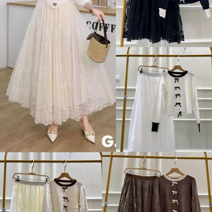set rok tutu rajut wanita dewasa