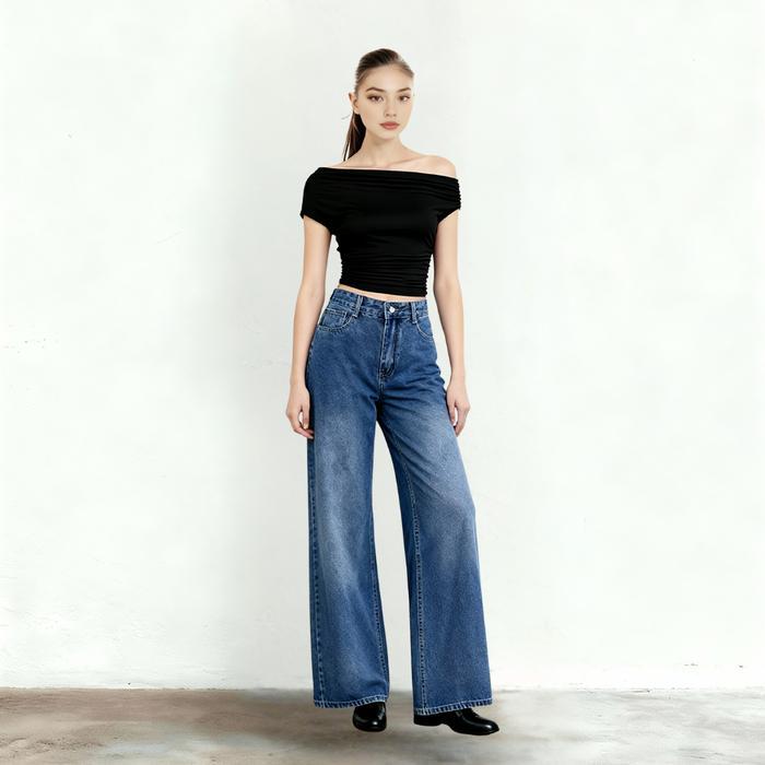 [Mein] Urban Jeans Wanita Celana Hh Kaki Panjang Waist 8965Zz Hitam Cewek