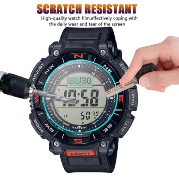 nnn tempered glass untuk CASIO PRW340 PRW-340 PRW 340 TG anti gores jam tangan tempered glass pelind