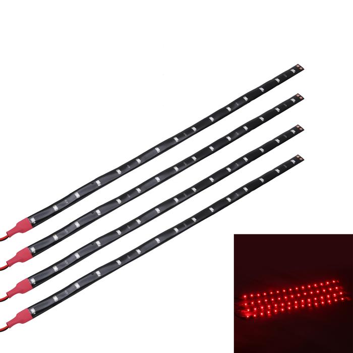 30cm 15SMD LED 3528 Flexible Red Strip Light 12V Car Tube Strips Lamp