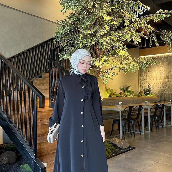Nafra Dress Gamis Wanita Pesta Remaja Dewasa Kondangan Muslim Panjang Nyaman Lebaran Formal Gamis mo