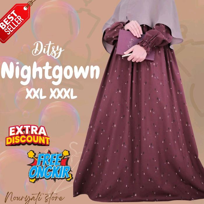 JUMBO DITSY GAMIS NIGHTGOWN OFFICIAL XXL XXXL