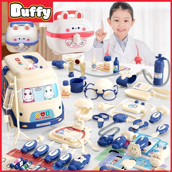PREMIUM (READY) terjamin 【Duffy toys】(COD) 74Pcs Mainan Dokter Dokteran Anak dengan Koper Mainan Dok