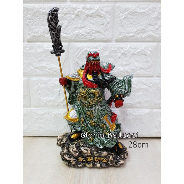 patung pajangan kwankong dewa kwan kong guan yu dekorasi interior rumah