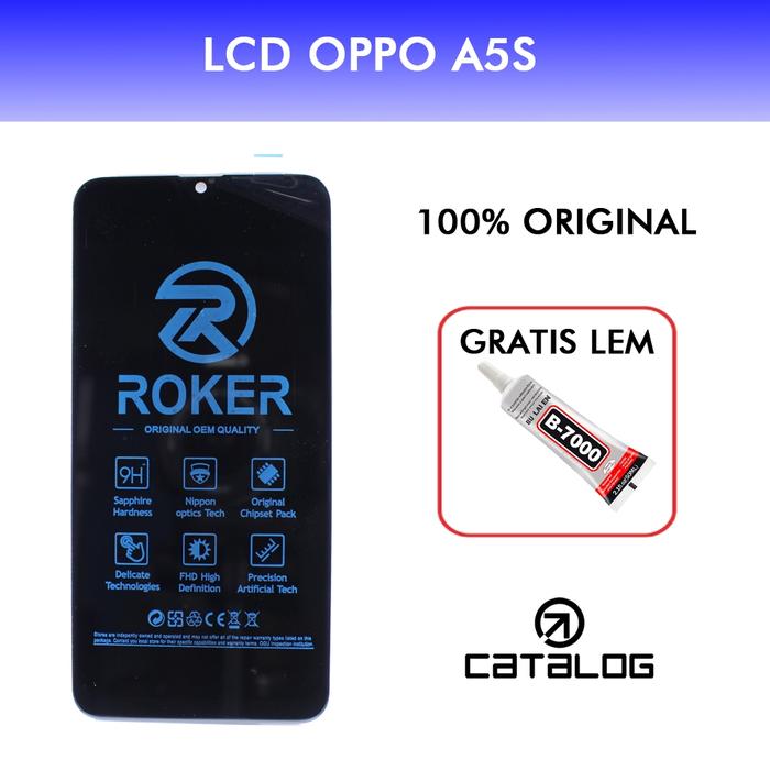 ORIGINAL ROKER LCD  OPPO A5S / A7 / A12 / A11K / REALME 3 FULLSET