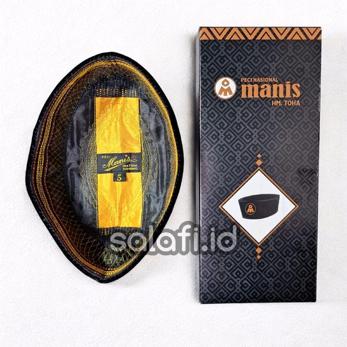 Manis HM Toha Bandung Ori Peci Songkok Hitam Polos Motif AC Kopiah Tanpa Kertas Santri Pria Muslim