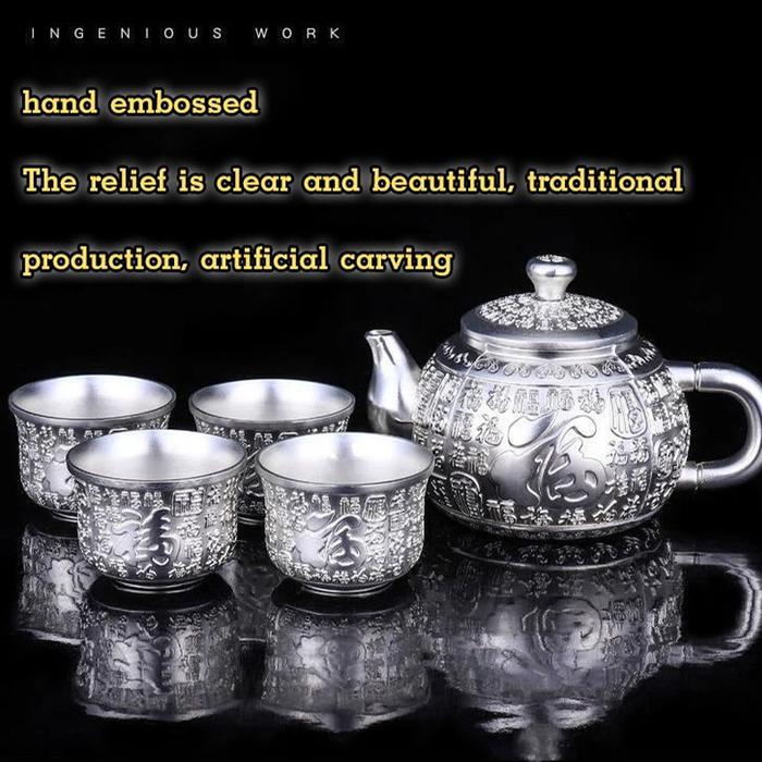 Kung Fu Tea Set Gilt Silver Tea Set High-grade Silver Tea Set