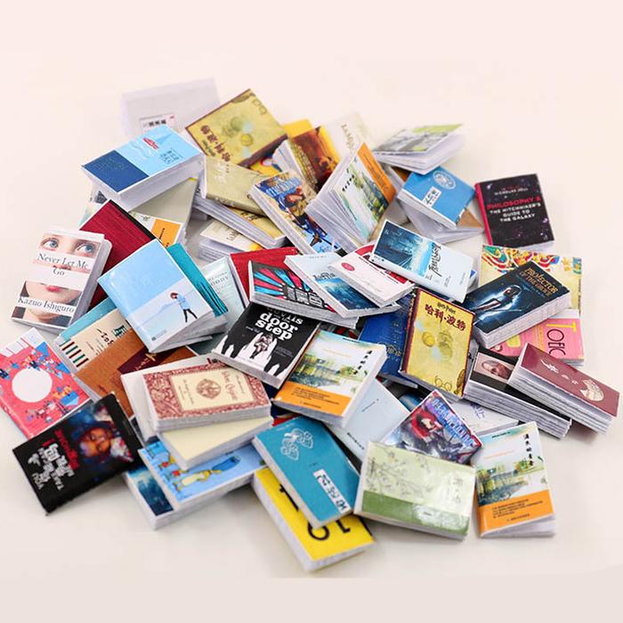 40 Buah Buku Miniatur Rumah Boneka Skala 1:12 Retro Antik Buku Mini