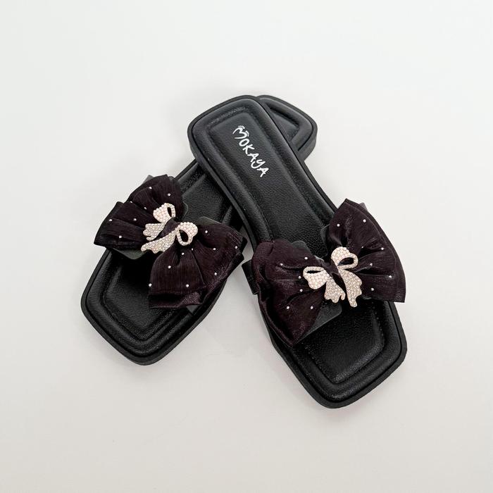 MOKAYA 2529-018 SANDAL SELOP WANITA PITA HITAM