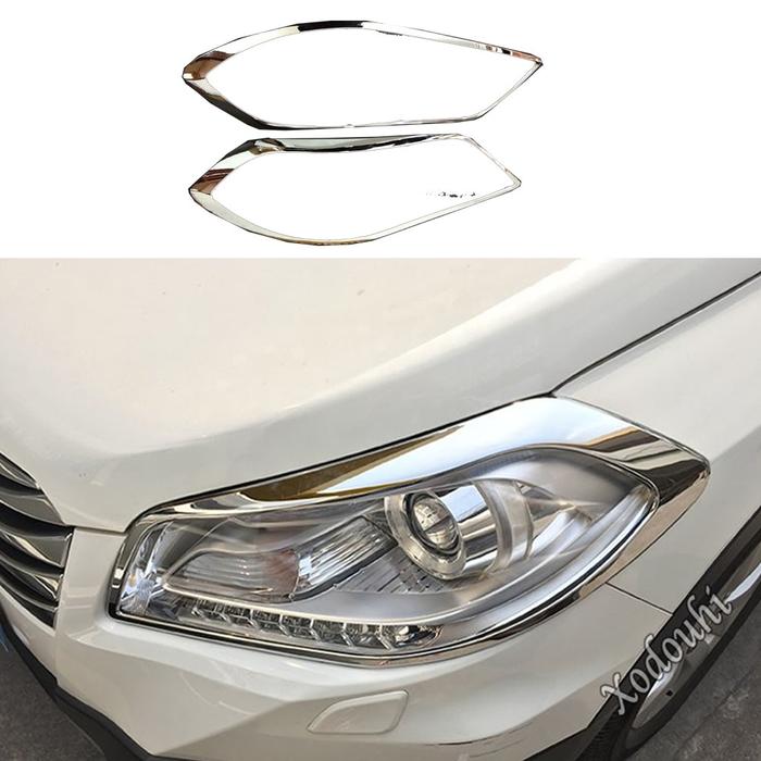 For Suzuki S-Cross Scross SX4 2014 2015 2016 2017 Front Head Light Lamp Detector Frame Stick Eyebrow