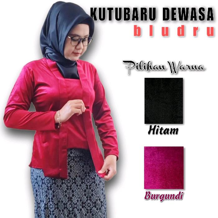 Kutubaru bludru dewasa/ Kebaya model kutubaru kain bludru