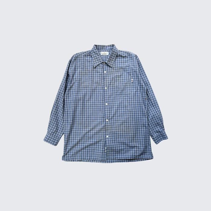 Blue Yellow White Vintage Duffs Skateboards Classic Plaid L/S Shirt - Unisex - L