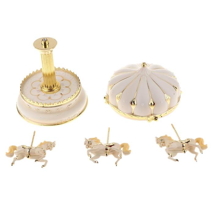 Carousel Music Box Rotating Music Box For Xmas Birthday - Pink