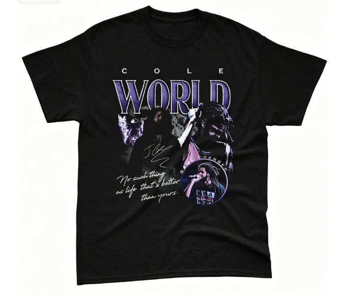 "Cole World" Vintage Vibe J COLE Bootleg Style  T-shirt