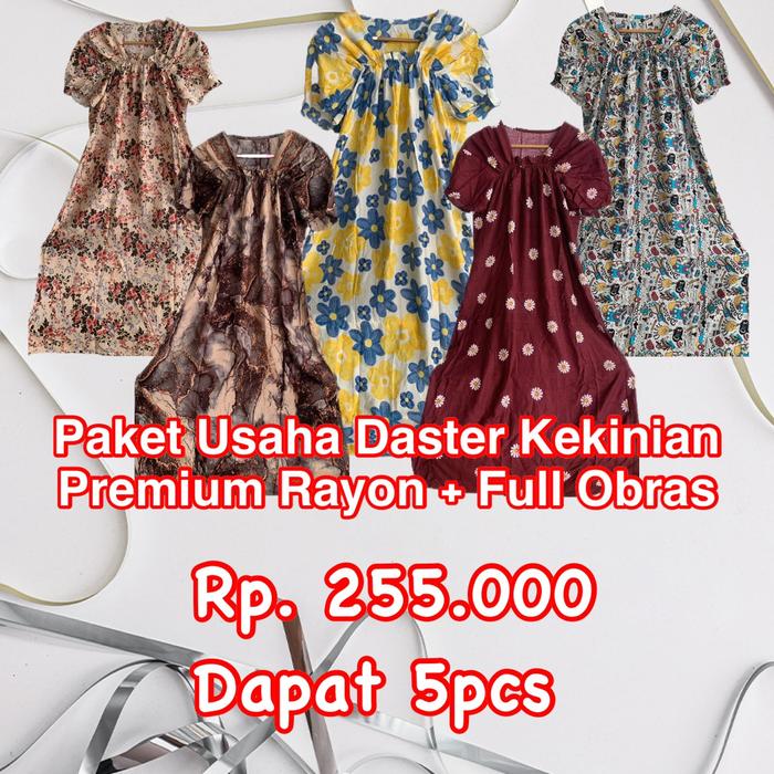 Paket Usaha Daster Rayon Premium | Daster Rayon Murah | Promo 5 Daster Rayon Obras | Daster Dewasa