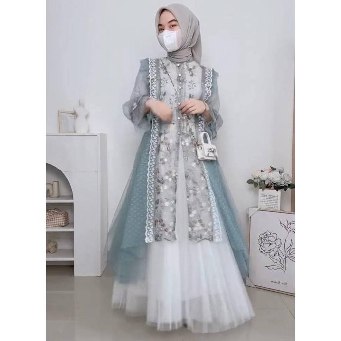 NEW outer brokat bahan premium model brokat fairy mix tile dot sarah outer