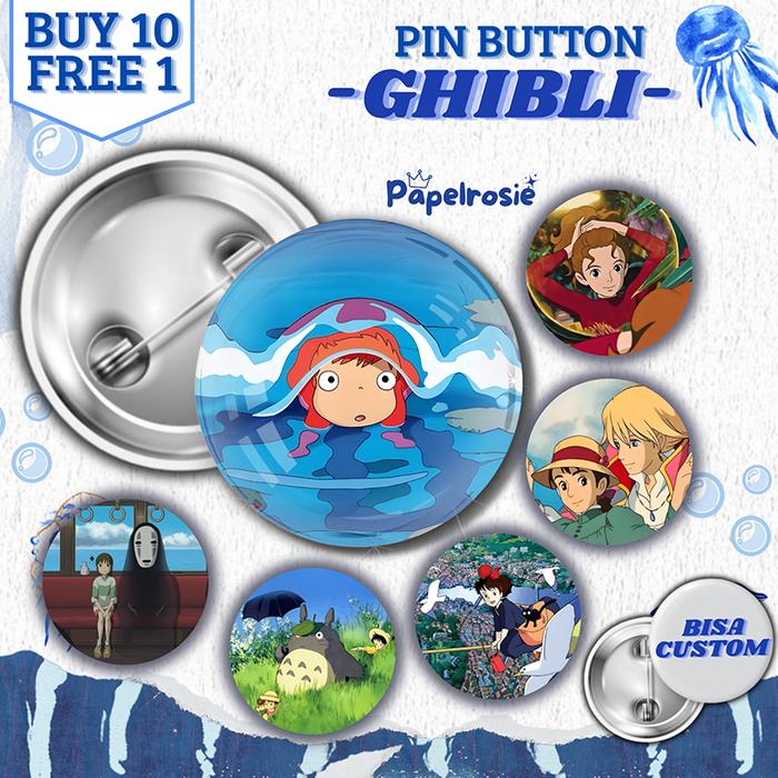 PIN BUTTON GHIBLI | PIN PENITI AESTHETIC 44MM GHIBLI | PIN PENITI BULAT AESTHETIC