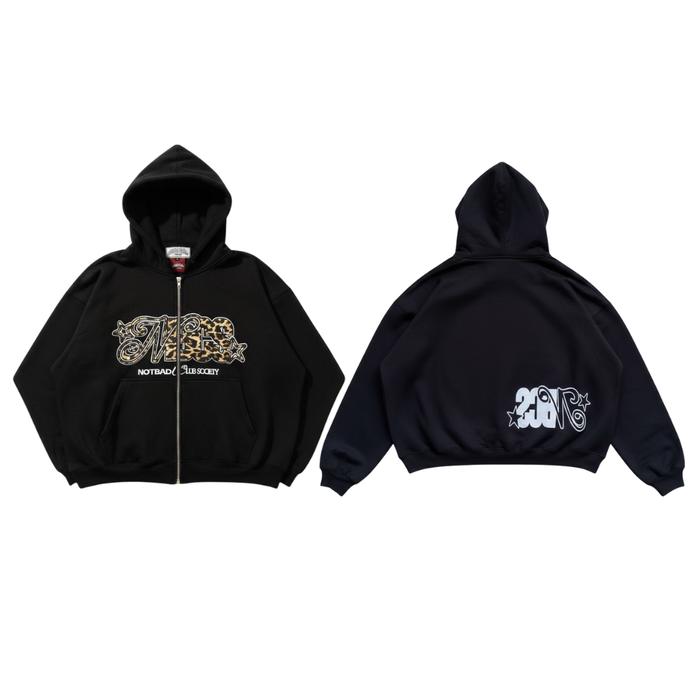 zip hoddie Notbadclub - Marvin Leo | Hoodie Zipper Boxy Oversized Leopard