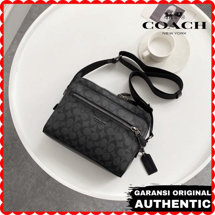 Tas Selempang Pria Coach West Camera Bag Original Branded Authentic