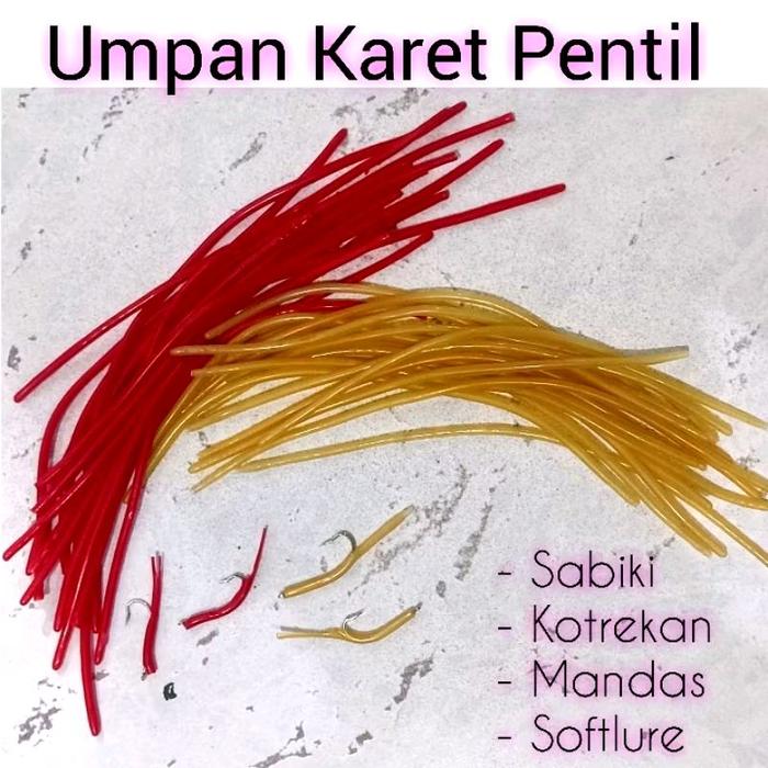 100PC KARET PENTIL UMPAN KARET SABIKI KOTREKAN SOFTLURE ULTRALIGHT FISHING UMPAN FLY STREAM FISHING 