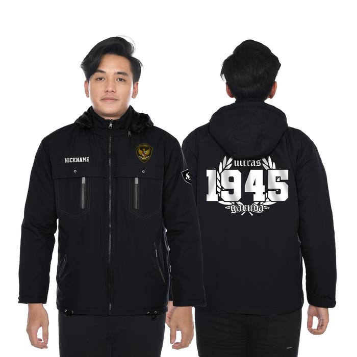 Jaket Bola Ultras Timnas Garuda Custom Terbaru Jaket Pria Fans Bola Parasut Semi Waterproof Tebal Gr