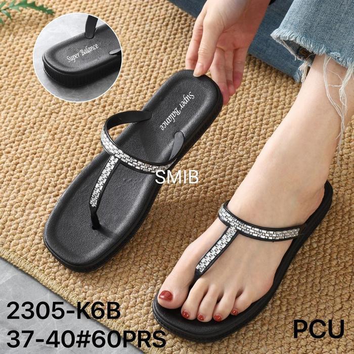 Sandal Jepit Wanita Karet Import BALANCE Motif Bling - Bling / 2305-K6B