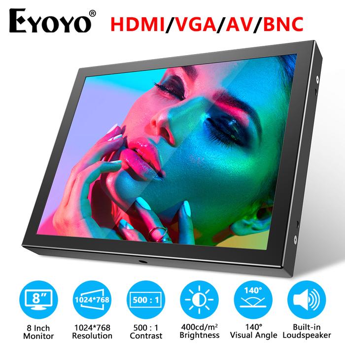 EYOYO 8" Mini Monitor 1024X768 Resolution TFT LCD Screen Display With
