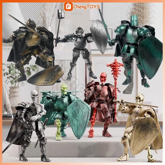 FChengTOYS DIY Joint Movable Action Figurines Lucky 13 Ksatria Kerangka Dummy Action Figure Ksatria