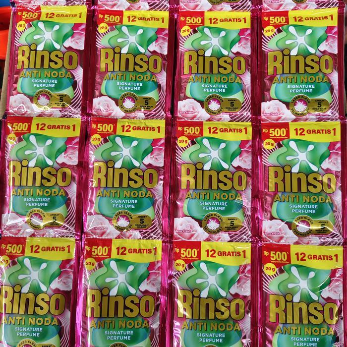1/2 DUS [ 52 PCS ] RINSO CAIR 500an KEMASAN 20ML //deterjen cair - 3 RENCENG 39PCS