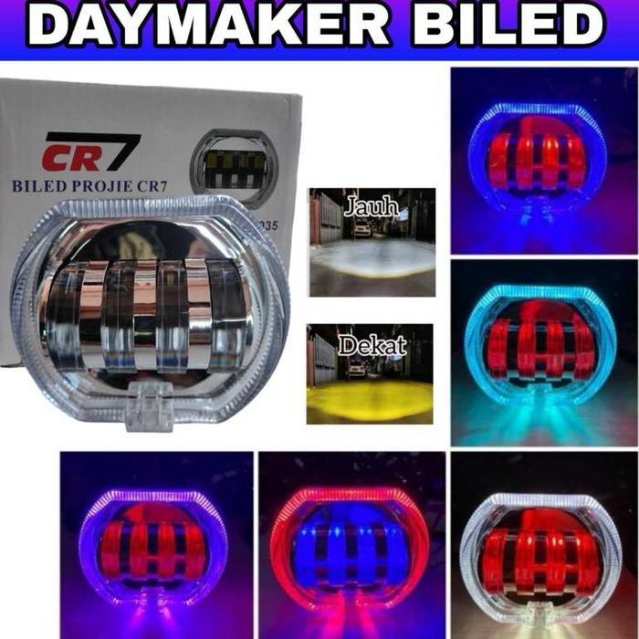LAMPU UTAMA LED BILED PROJIE CR7 PROJIE BILED PROJI BILED 4 LENSA 8D LAMPU TEMBAK BILED PROJIE PLUS
