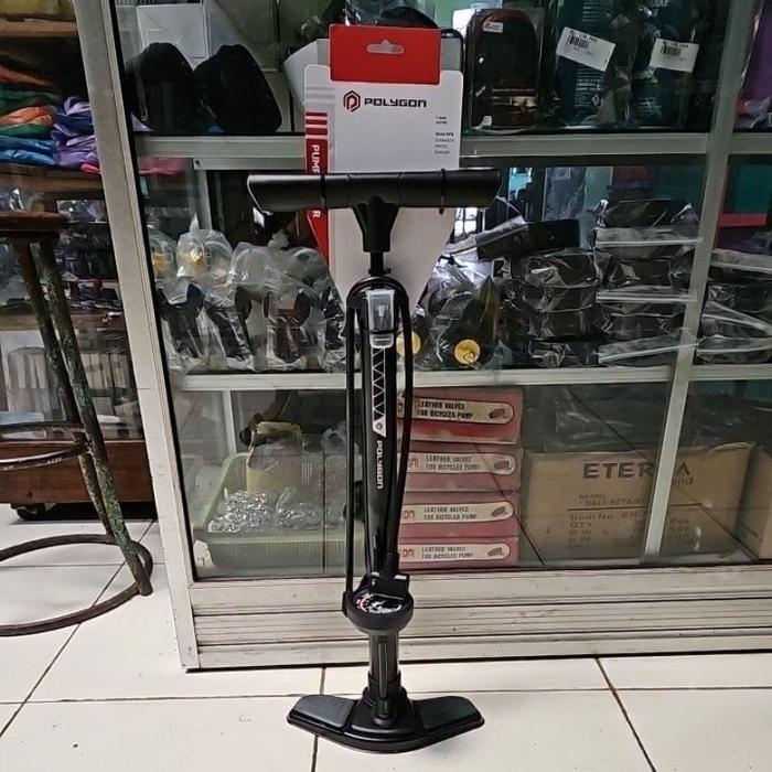 POMPA LANTAI SEPEDA / FLOOR PUMP POLYGON STEEL STX DUAL HEAD 160 psi pompa angin /ban sepeda/pompa m