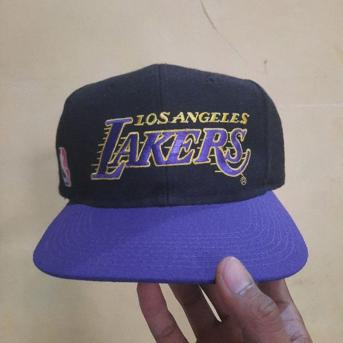 Snapback Vintage Hats NBA Los Angeles Lakers 2 Tone Double Line Sport Spesialties